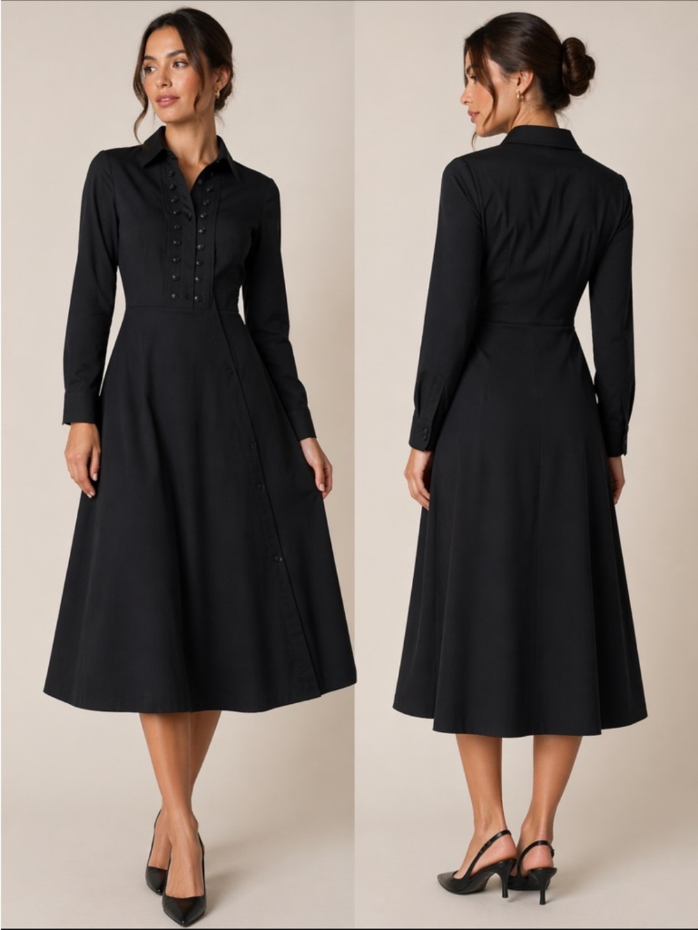 Ralph Lauren polo black flared dress nwt $245